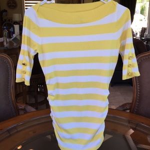 Cache yellow striped sweater cute 4 spring summer